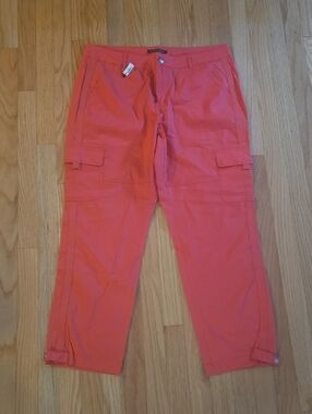 Boston Proper Coral Cargo Pants with Utility Pockets